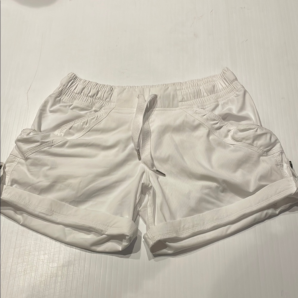 Women's White Drawstring Lounge Shorts